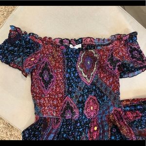 Bohemian Off The Shoulder Slit Maxi Dress